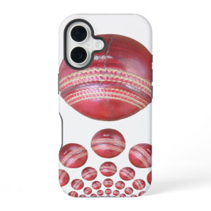 Sports Lover’s Cricket Ball Print iPhone 16 Case