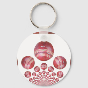 Sports Lover’s Cricket Ball Print Keychain