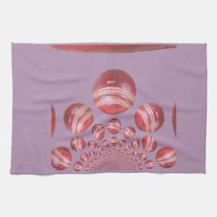 Sports Lover’s Cricket Ball Print Kitchen Towel