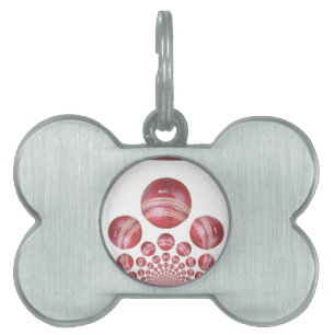 Sports Lover’s Cricket Ball Print Pet Tag