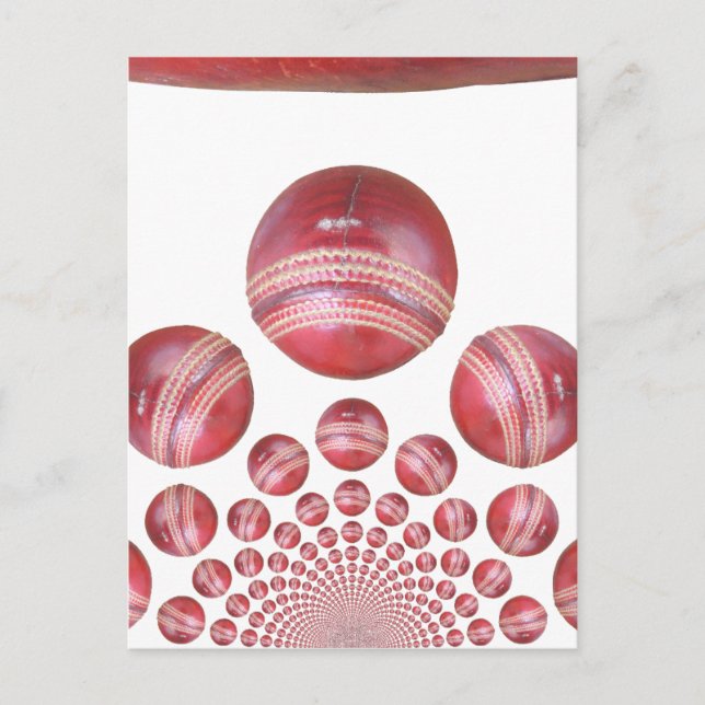 Sports Lover’s Cricket Ball Print Postcard (Front)