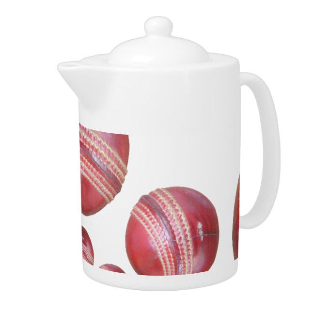 Sports Lover’s Cricket Ball Print Teapot (Right)