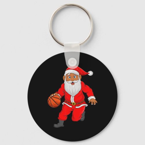 Sports Lover Santa Playing Basketball Christmas  Keychain