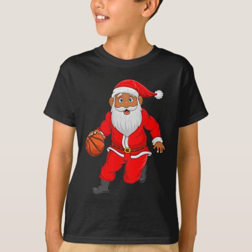 Sports Lover Santa Playing Basketball Christmas  T_Shirt