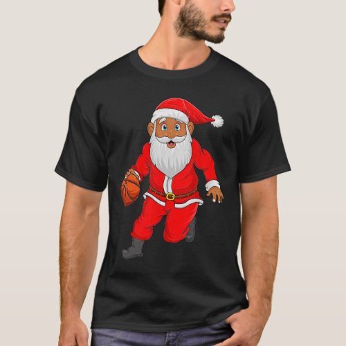 Sports Lover Santa Playing Basketball Christmas  T_Shirt