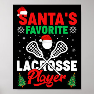 Sports Lover Santa's Favorite Lacrosse Player Chri Poster