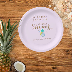 Sports Lover Watercolor Pickleball Themed Bridal Paper Plates