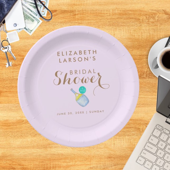 Sports Lover Watercolor  Pickleball Themed Bridal Paper Plates (Creator Uploaded)