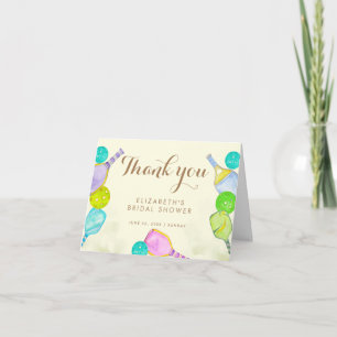 Sports Lover Watercolor Pickleball Themed Bridal Thank You Card