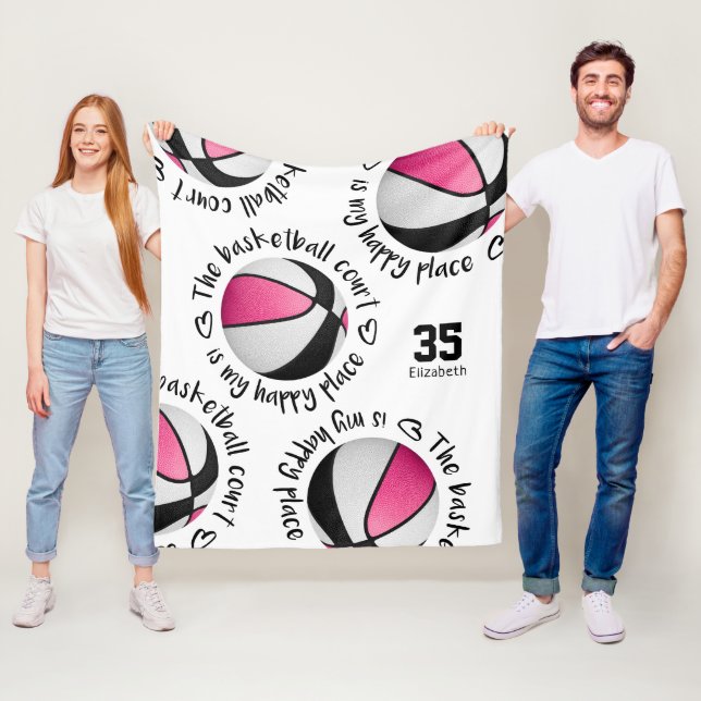 sports mantra The basketball my court happy place Fleece Blanket (In Situ)