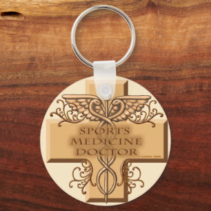 Sports medicine doctor cross keychain
