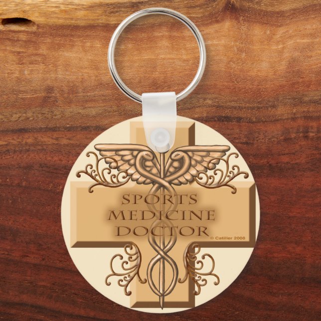 Sports medicine doctor cross keychain (Front)