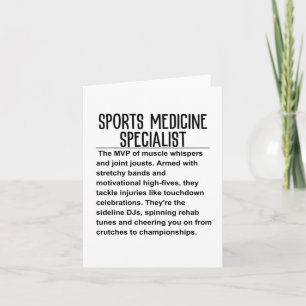 Sports medicine specialist card