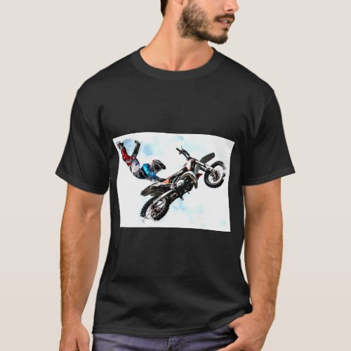 Sports Modern Elegant Acrobatics Biker Pop Art T_Shirt