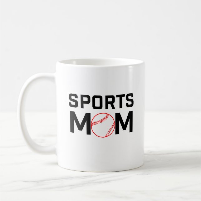 Sports Mom Baseball Design Coffee Mug (Left)