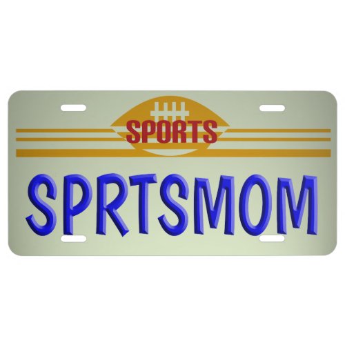 Sports Mom License License Plate