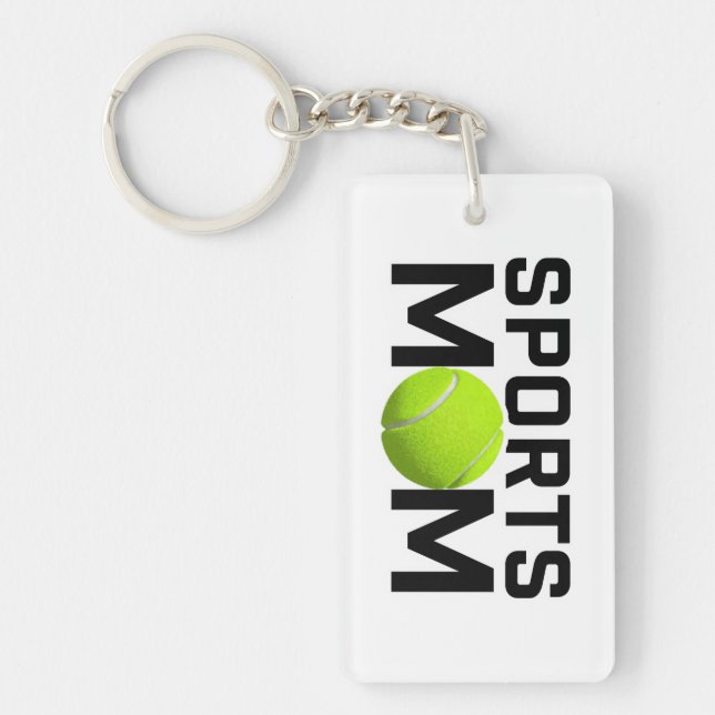 Sports Mom Tennis Design  Keychain (Front)