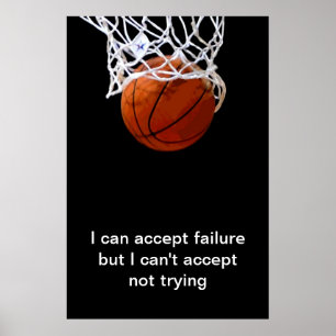 Sports Motivational Quote Basketball Print