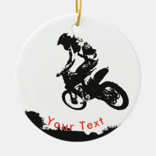 SPORTS Motocross Leap Ceramic Ornament