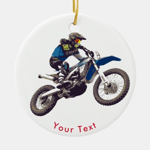 SPORTS Motocross Stunt Rider Ceramic Ornament