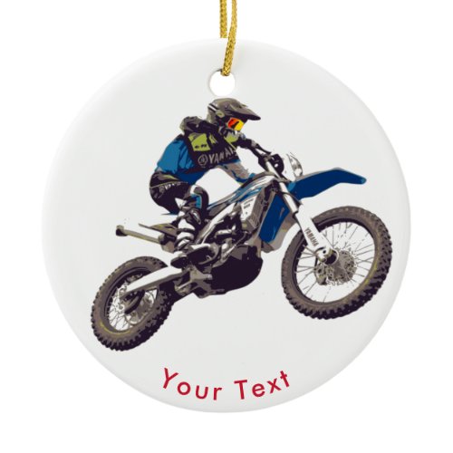SPORTS Motocross Stunt Rider Ceramic Ornament