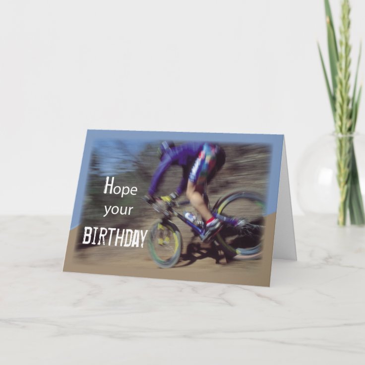 Sports Mountain Bike Birthday Card | Zazzle