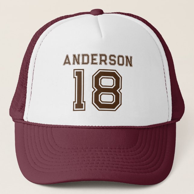 Sports Name Number Your Favorite Player Trucker Hat (Front)