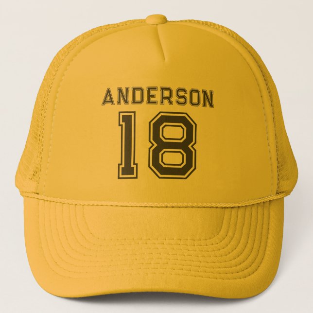 Sports Name Number Your Favorite Player Trucker Hat (Front)
