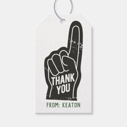 Sports Number 1 Fan Thank You Card Gift Tags