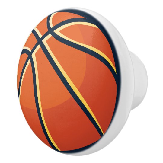 Sports Orange Basketball Bedroom Dresser Ceramic Knob Zazzle Com