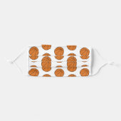 Sports Orange Basketball Pattern Adult Cloth Face Mask (Front, Folded)