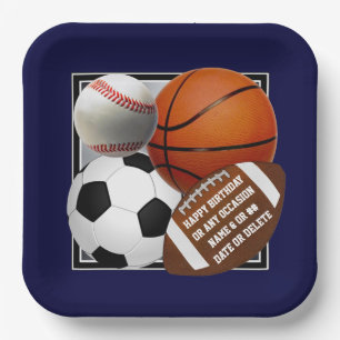 Sports Paper Plates, TRANSFER to 1000 Party Ideas Plates