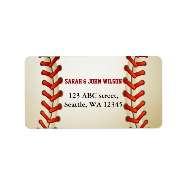 Sports Party Baseball theme address label (Front)