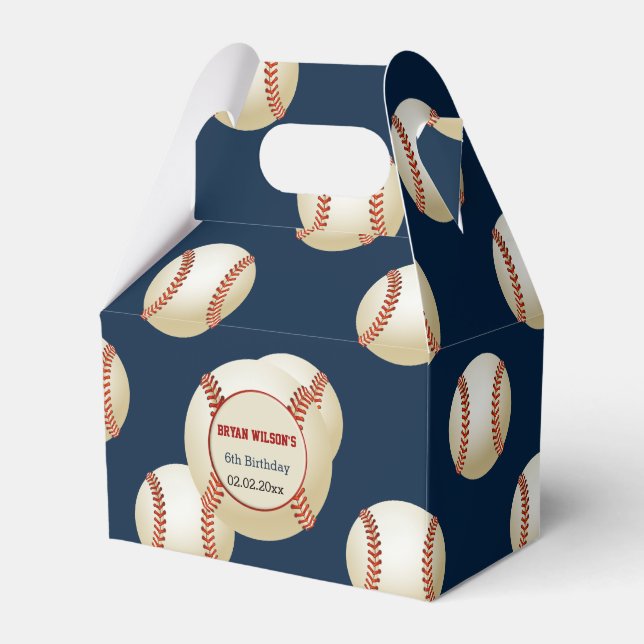 Sports Party Baseball theme Personalized favor box (Front Side)