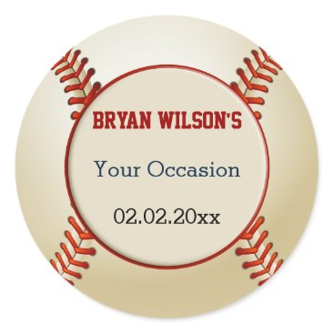 Sports Party Baseball theme Personalized stickers