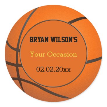 Sports Party Baskeball theme Personalized stickers