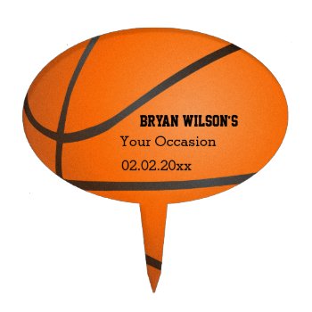 Sports Party Basketball Theme Cake Pick by PartyPops at Zazzle