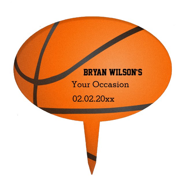 Sports Party Basketball theme Cake Pick (Front)