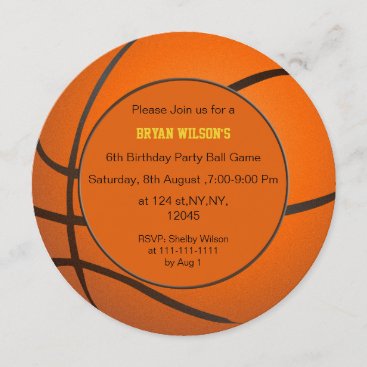 Sports Party Basketball theme Personalized Invites