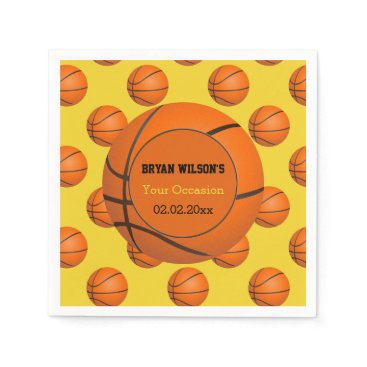 Sports Party Basketball theme Personalized napkins