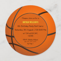 Sports Party Basketball theme photo Invites