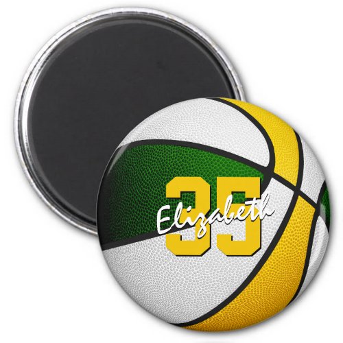 sports party favors under 10 green gold basketball magnet