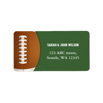 Sports Party Football Theme Address Label by PartyPops at Zazzle