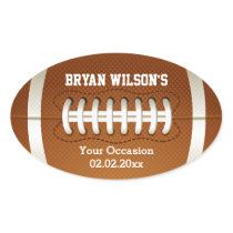 Sports Party football theme Oval Sticker
