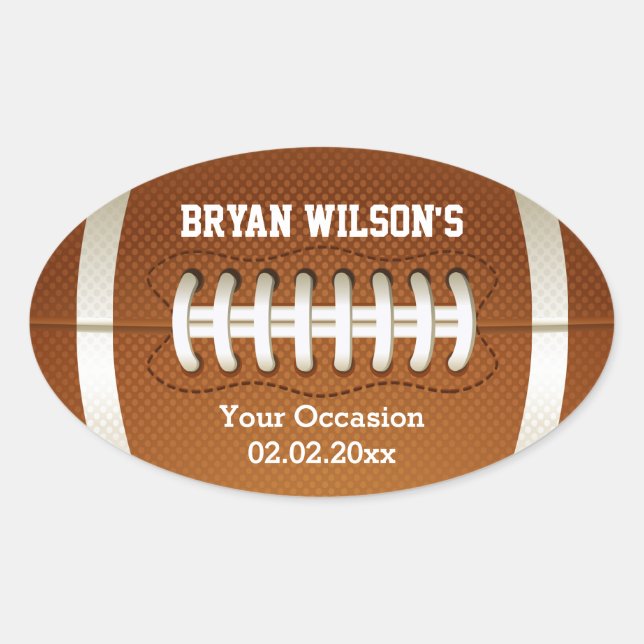 Sports Party football theme Oval Sticker (Front)