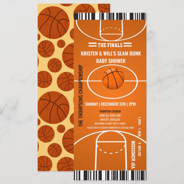 Sports Party Invitations | Boy Baby Shower (Front/Back)