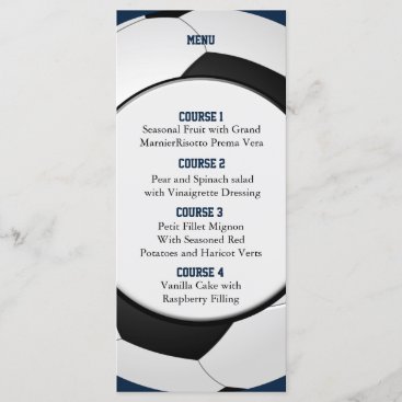 Sports Party Soccer theme Personalize Menu cards