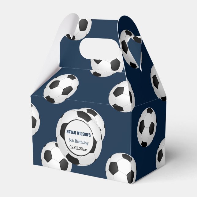 Sports Party Soccer theme Personalized favor box (Front Side)