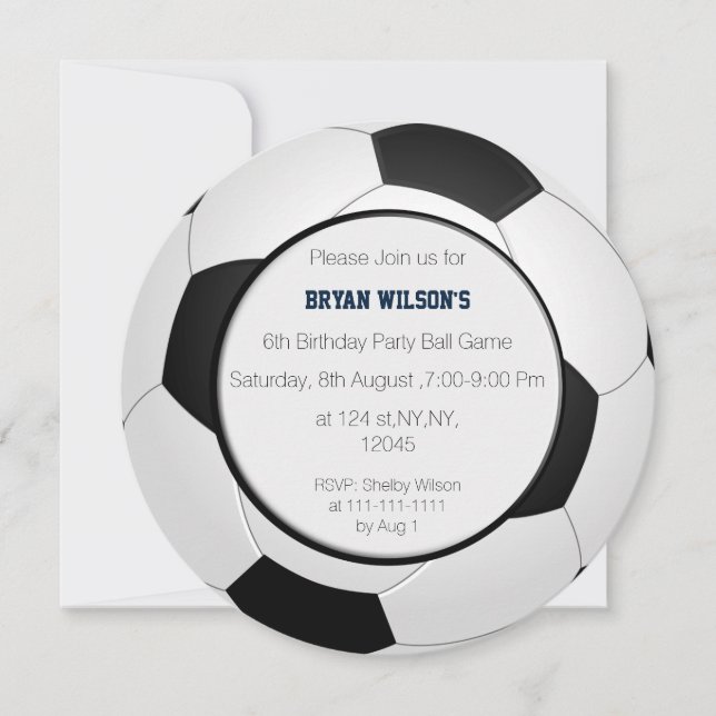 Sports Party Soccer theme Personalized Invites (Front)