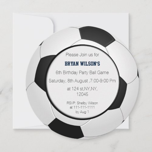 Sports Party Soccer theme photo Invites